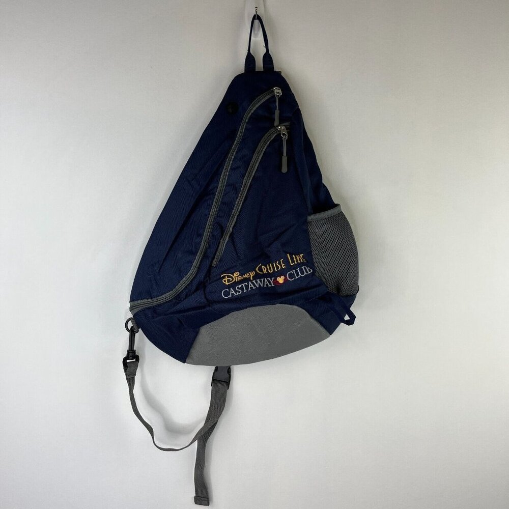 Disney Cruise Line Castaway Club Sling Shoulder Bag Backpack Embroidered Blue